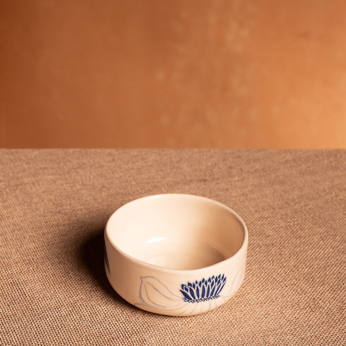 Blue Sunflower Round Bowl (Medium)