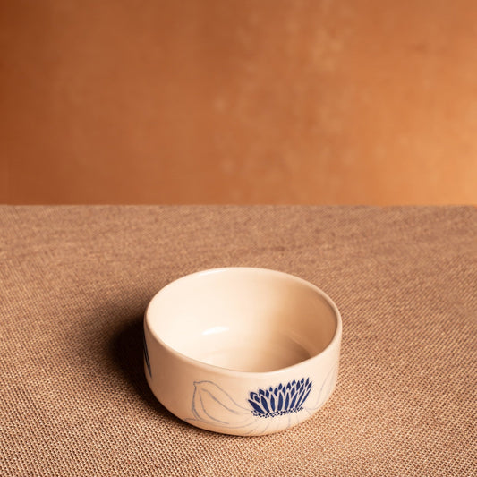 Blue Sunflower Round Bowl (Medium)