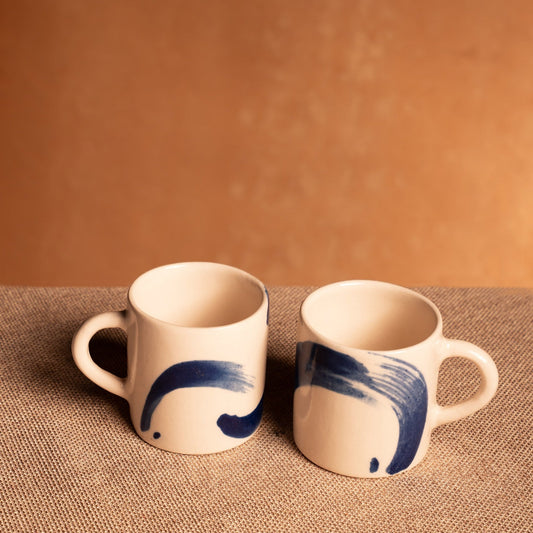 Blue Abstract Mug (Small) (Set of 2)