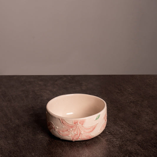 Pink Lily Round Bowl (Medium)