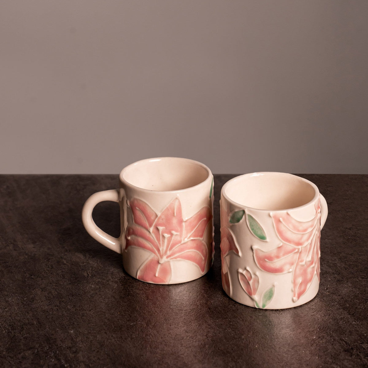 Pink Lily Mug (Set of 2)