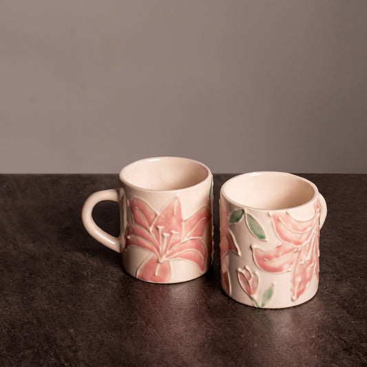 Pink Lily Mug (Set of 2)