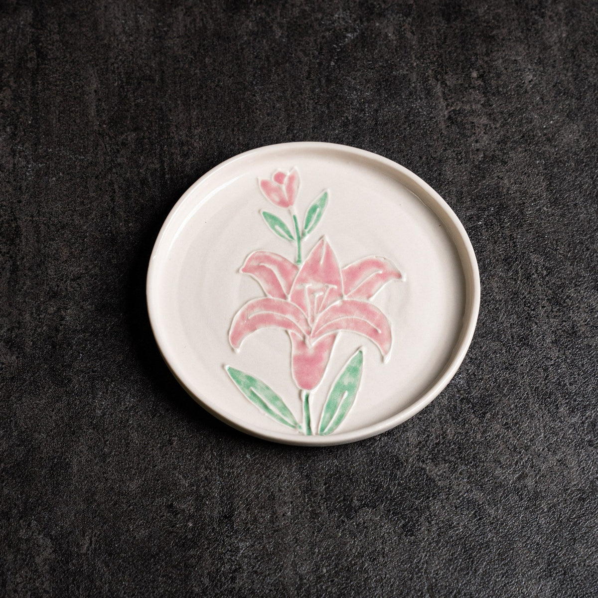 Pink Lily Round Plate (Small)