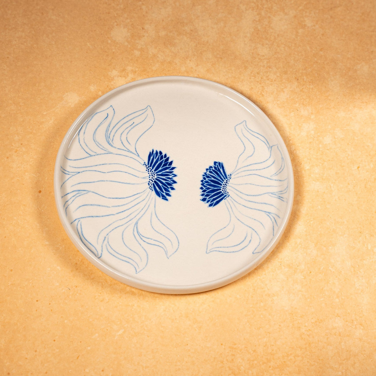 Blue Sunflower Round Plate (Big)