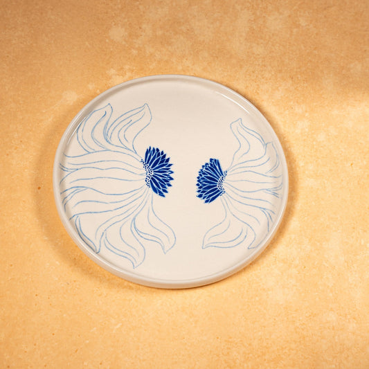 Blue Sunflower Round Plate (Big)
