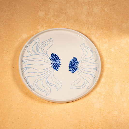 Blue Sunflower Round Platter (Big)