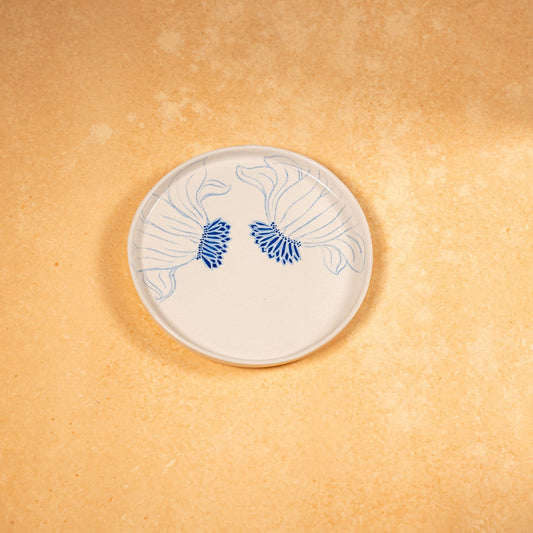 Blue Sunflower Round Plate (Small)